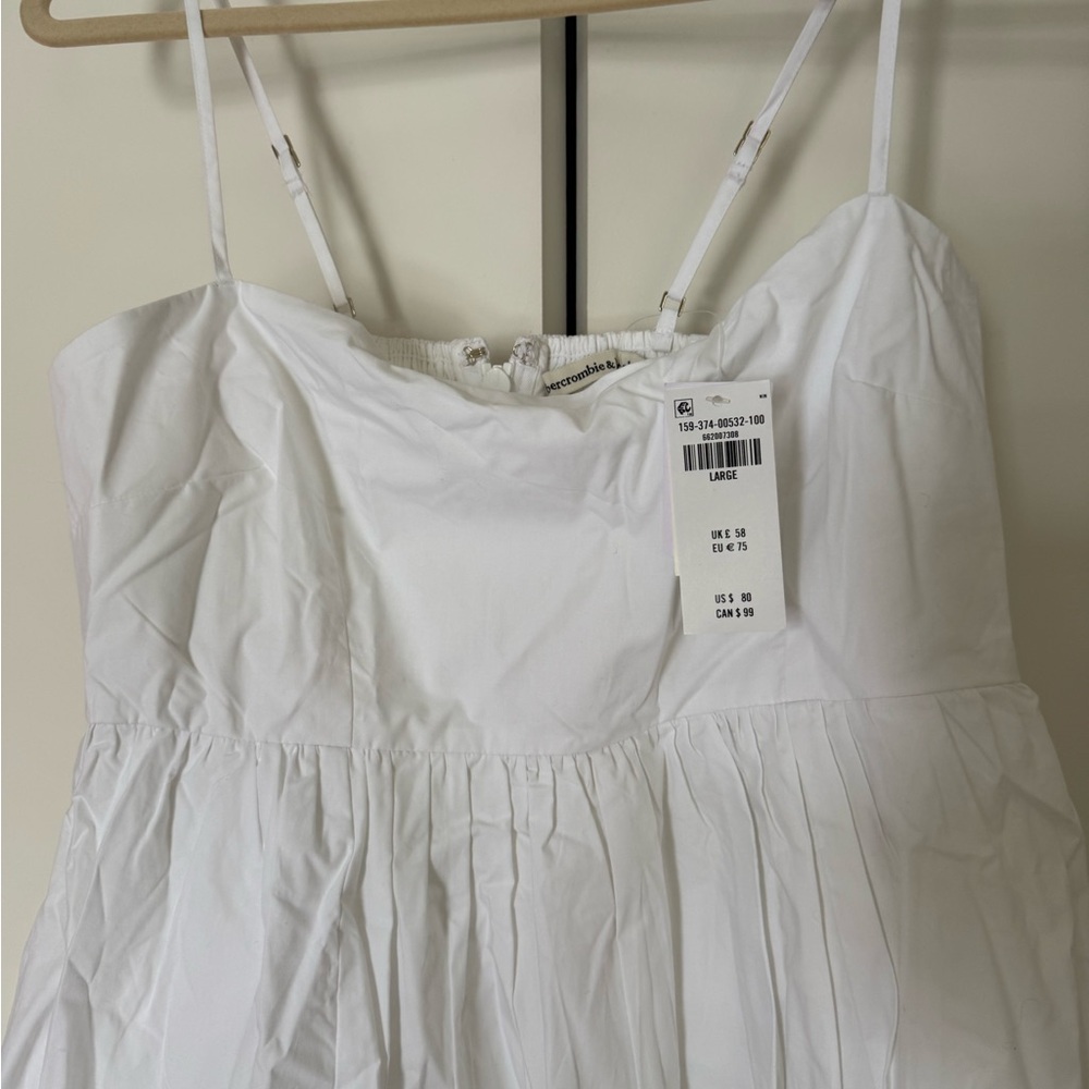 White Bubble Strap Dress-perfect for brides!